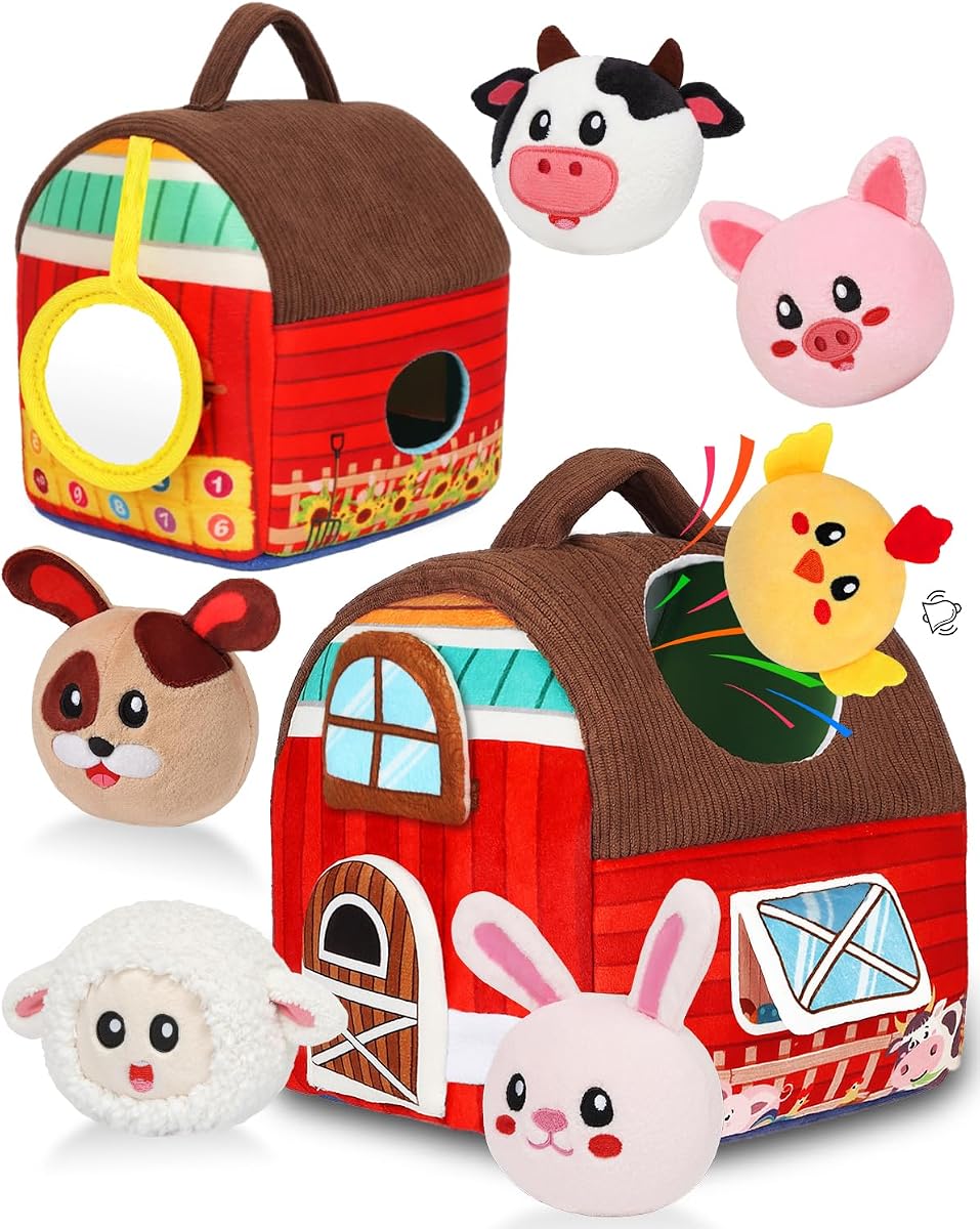 My First Barn Plush Set with Farm Animals and Play Mat